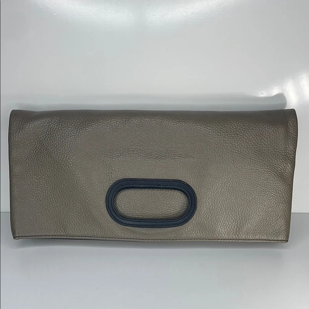 Vivienne Westwood Black and Taupe Foldover Clutch